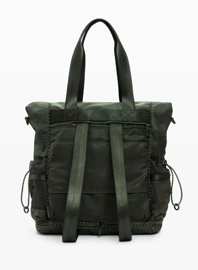 DESIGUAL Green Bicolor waxed voyager backpack for Women | Best Price UAE